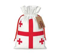 GaxfjRu Bolsa de arpillera con estampado de bandera de Georgia, regalos de fiesta de Navidad, bolsa de regalo para regalos, varios tamaños (S, M)