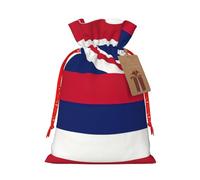 GaxfjRu Bolsa de arpillera con estampado de bandera de Hawái, regalos de fiesta de Navidad, bolsa de regalo para regalos, varios tamaños (S, M)