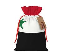 GaxfjRu Bolsa de arpillera con estampado de bandera de la República Árabe Siria, regalos de fiesta de Navidad, bolsa de regalo para regalos, varios tamaños (S, M)