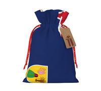 GaxfjRu Bolsa de arpillera con estampado de bandera de las Islas Turcas y Caicos, regalos de fiesta de Navidad, bolsa de regalo para regalos, varios tamaños (S, M)