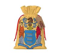 GaxfjRu Bolsa de arpillera con estampado de bandera de Nueva Jersey, regalos de fiesta de Navidad, bolsa de regalo para regalos, varios tamaños (S, M)