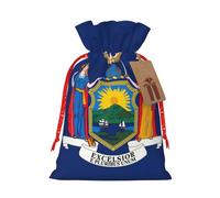 GaxfjRu Bolsa de arpillera con estampado de bandera de Nueva York, regalos de fiesta de Navidad, bolsa de regalo para regalos, varios tamaños (S, M)