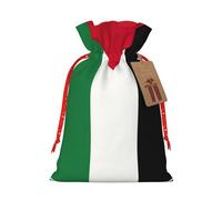 GaxfjRu Bolsa de arpillera con estampado de bandera de Palestina, regalos de fiesta de Navidad, bolsa de regalo para regalos, varios tamaños (S, M)