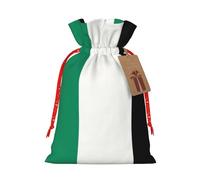 GaxfjRu Bolsa de arpillera con estampado de bandera de Palestina, regalos de fiesta de Navidad, bolsa de regalo para regalos, varios tamaños (S, M)