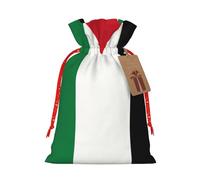 GaxfjRu Bolsa de arpillera con estampado de bandera de Palestina, regalos de fiesta de Navidad, bolsa de regalo para regalos, varios tamaños (S, M)