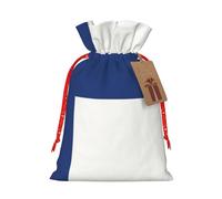 GaxfjRu Bolsa de arpillera con estampado de bandera finlandesa, regalos de fiesta de Navidad, bolsa de regalo para regalos, varios tamaños (S, M)
