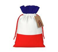 GaxfjRu Bolsa de arpillera con estampado de bandera francesa, regalos de fiesta de Navidad, bolsa de regalo para regalos, varios tamaños (S, M)