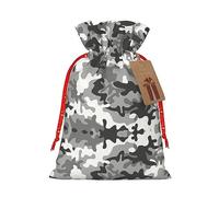GaxfjRu Bolsa de arpillera con estampado de camuflaje digital, regalos de fiesta de Navidad, bolsa de regalo para regalos, varios tamaños (S, M)