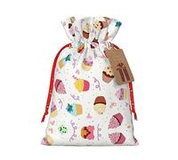 GaxfjRu Bolsa de arpillera con estampado de deliciosos cupcakes, regalos de fiesta de Navidad, bolsa de regalo para regalos, varios tamaños (S, M)