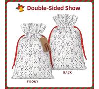 GaxfjRu Bolsa de arpillera con estampado de flechas de caza, triángulos, ciervos, regalos de fiesta de Navidad, bolsa de regalo para regalos, varios tamaños (S, M)