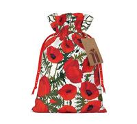 GaxfjRu Bolsa de arpillera con estampado de flores, regalos de fiesta de Navidad, bolsa de regalo para regalos, varios tamaños (S, M)