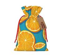 GaxfjRu Bolsa de arpillera con estampado de frutas naranjas frescas, regalos de fiesta de Navidad, bolsa de regalo para regalos, varios tamaños (S, M)