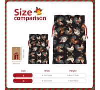 GaxfjRu Bolsa de arpillera con estampado de gallos franceses, regalos de fiesta de Navidad, bolsa de regalo para regalos, varios tamaños (S, M)