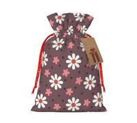 GaxfjRu Bolsa de arpillera con estampado de girasol blanco, regalos de fiesta de Navidad, bolsa de regalo para regalos, varios tamaños (S, M)