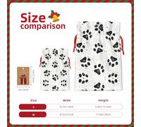 GaxfjRu Bolsa de arpillera con estampado de huellas de perro, regalos de fiesta de Navidad, bolsa de regalo para regalos, varios tamaños (S, M)