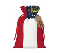 GaxfjRu Bolsa de arpillera con estampado de la bandera de Georgia, regalos de fiesta de Navidad, bolsa de arpillera, varios tamaños (S, M)