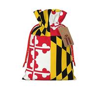 GaxfjRu Bolsa de arpillera con estampado de la bandera de Maryland, regalos de fiesta de Navidad, bolsa de regalo para regalos, varios tamaños (S, M)