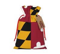 GaxfjRu Bolsa de arpillera con estampado de la bandera del estado de Maryland, regalos de fiesta de Navidad, bolsa de regalo para regalos, varios tamaños (S, M)
