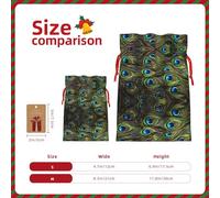 GaxfjRu Bolsa de arpillera con estampado de pavo real fresco, regalos de fiesta de Navidad, bolsa de regalo para regalos, varios tamaños (S, M)