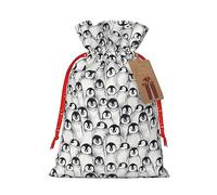 GaxfjRu Bolsa de arpillera con estampado de pingüinos lindos, regalos de fiesta de Navidad, bolsa de regalo para regalos, varios tamaños (S, M)