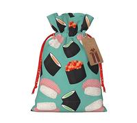 GaxfjRu Bolsa de arpillera con estampado de sushi Food Pattern1 para regalos de fiesta de Navidad, varios tamaños (S, M)
