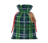GaxfjRu Bolsa de arpillera con estampado de tartán escocés azul, regalos de fiesta de Navidad, bolsa de regalo para regalos, varios tamaños (S, M)