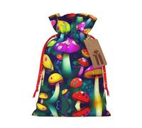 GaxfjRu Bolsa de arpillera con impresión artística de hongos brillantes, regalos de fiesta de Navidad, bolsa de regalo para regalos, varios tamaños (S, M)