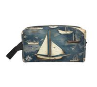 GaxfjRu Bolsa de cosméticos con diseño de mapa náutico de velero, gran bolsa de maquillaje para mujer, cosméticos, artículos de tocador, accesorios, color blanco/opulento jardín, talla única, Jardín