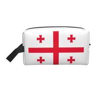 GaxfjRu Bolsa de cosméticos de viaje con bandera de Georgia, bolsa de maquillaje grande para mujer, para cosméticos, artículos de tocador, accesorios, color blanco y opulento jardín, talla única,