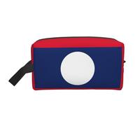 GaxfjRu Bolsa de cosméticos de viaje con bandera de Laos, bolsa de maquillaje grande para mujer, bolsa de maquillaje para cosméticos, artículos de tocador, accesorios, color blanco/opulento jardín,