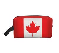GaxfjRu Bolsa de cosméticos de viaje con estampado de bandera canadiense grande bolsa de maquillaje para mujer para cosméticos artículos de tocador accesorios, blanco, talla única, Color blanco.,