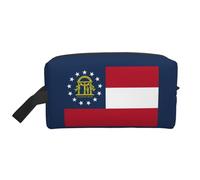 GaxfjRu Bolsa de cosméticos de viaje con estampado de la bandera de Georgia grande bolsa de maquillaje para mujer para cosméticos accesorios de tocador, blanco, talla única, Color blanco., Talla única
