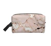 GaxfjRu Bolsa de cosméticos de viaje con estampado de mármol rosa y oro rosa, bolsa de maquillaje grande para mujer, cosméticos, artículos de tocador, accesorios, jardín blanco/opulento, talla única,