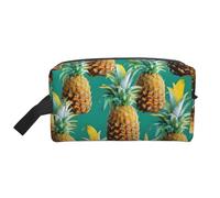 GaxfjRu Bolsa de cosméticos de viaje con estampado de piña tropical grande, bolsa de maquillaje para mujer, para cosméticos, artículos de tocador, accesorios, color blanco/opulento jardín, talla