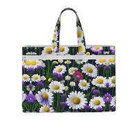 GaxfjRu Bolsa de lona para laptop con estampado de flores silvestres y acianos para mujer, bolsas de trabajo casuales para viajes, oficina, universidad