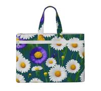 GaxfjRu Bolsa de lona para laptop con estampado de flores silvestres y margaritas para mujer, bolsas de trabajo casuales para viajes, oficina, universidad