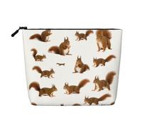 GaxfjRu Bolsa de maquillaje de viaje con estampado de ardilla, bolsa de aseo con cremallera, organizador de maquillaje para mujer, Negro -, Talla única