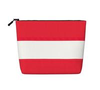 GaxfjRu Bolsa de maquillaje de viaje con estampado de bandera austriaca, bolsa de aseo con cremallera, organizador de maquillaje para mujer, Negro -, Talla única