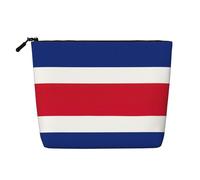 GaxfjRu Bolsa de maquillaje de viaje con estampado de bandera de Costa Rica, bolsa de aseo con cremallera, organizador de maquillaje para mujer, Negro -, Talla única