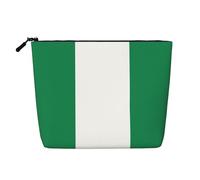 GaxfjRu Bolsa de maquillaje de viaje con estampado de bandera de Nigeria, bolsa de aseo con cremallera, organizador de maquillaje para mujer, Negro -, Talla única