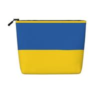 GaxfjRu Bolsa de maquillaje de viaje con estampado de bandera de Ucrania, bolsa de aseo con cremallera, organizador de maquillaje para mujer, Negro -, Talla única