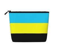 GaxfjRu Bolsa de maquillaje de viaje con estampado de bandera del Sultanato de Buronga, bolsa de aseo con cremallera, organizador de maquillaje para mujer, Negro -, Talla única