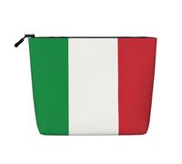 GaxfjRu Bolsa de maquillaje de viaje con estampado de bandera italiana, bolsa de aseo con cremallera, organizador de maquillaje para mujer, Negro -, Talla única