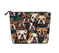GaxfjRu Bolsa de maquillaje de viaje con estampado de bulldog inglés, bolsa de aseo con cremallera, organizador de maquillaje para mujer, Negro -, Talla única