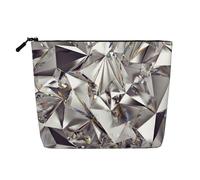 GaxfjRu Bolsa de maquillaje de viaje con estampado de diamantes para mujer, bolsa de aseo con cremallera, organizador de maquillaje para mujer, Negro -, Talla única