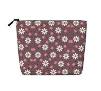 GaxfjRu Bolsa de maquillaje de viaje con estampado de girasol blanco, bolsa de aseo con cremallera, organizador de maquillaje para mujer, Negro -, Talla única