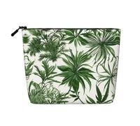 GaxfjRu Bolsa de maquillaje de viaje con estampado de hierbas y plantas herbáceas con flores y plantas herbáceas con organizador de maquillaje para mujer, Negro -, Talla única