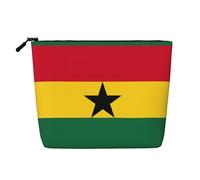 GaxfjRu Bolsa de maquillaje de viaje con estampado de la bandera de Ghana, bolsa de aseo con cremallera, organizador de maquillaje para mujer, Negro -, Talla única