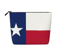 GaxfjRu Bolsa de maquillaje de viaje con estampado de la bandera de Texas, bolsa de aseo con cremallera, organizador de maquillaje para mujer, Negro -, Talla única