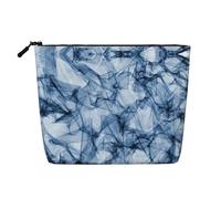 GaxfjRu Bolsa de maquillaje de viaje con estampado de mármol azul oscuro, bolsa de aseo con cremallera, organizador de maquillaje para mujer, Negro -, Talla única